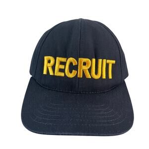 Vintage USA‎ RECRUIT Snapback Hat Navy Blue Yellow Embroidered Adjustable Cap